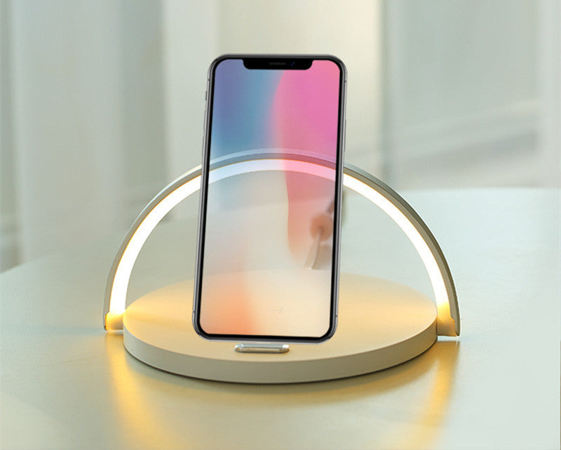 Home Desk Lamp Wireless Charging With Holder Home Desktop Mobile Phone Wireless 10W Fast Charger Multi-Function Bluetooth Speaker Mobile Phone Wireless Charging Dedside Night Light Mobile Phone Holder