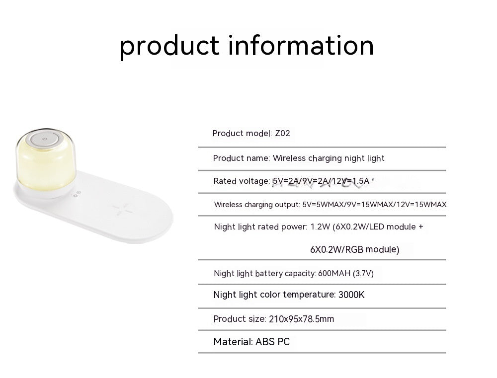 Fast Charging Wireless Charger Table Lamp Two-in-one