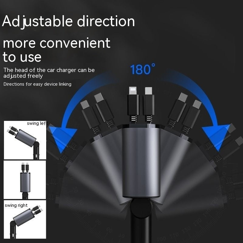 Automatic Retractable Charger Universal One-to-four Super Fast Conversion Plug Headband